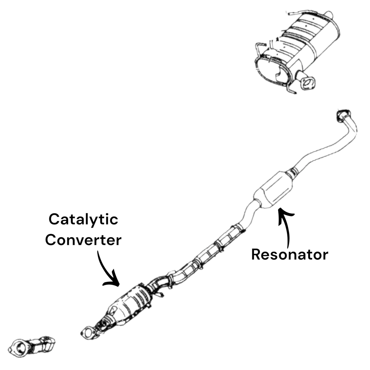 Mitsubishi Outlander 2.4L (2008-2012) Catalytic Converter and Resonator