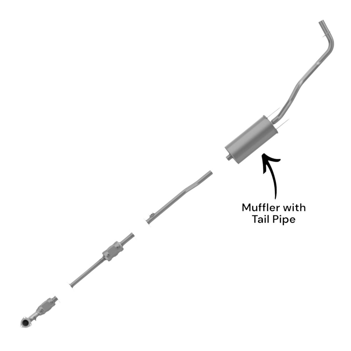 Toyota Tacoma 3.4L (1995-2004)  (Except Standard Cab Pickup)  Rear Muffler With Tail Pipe