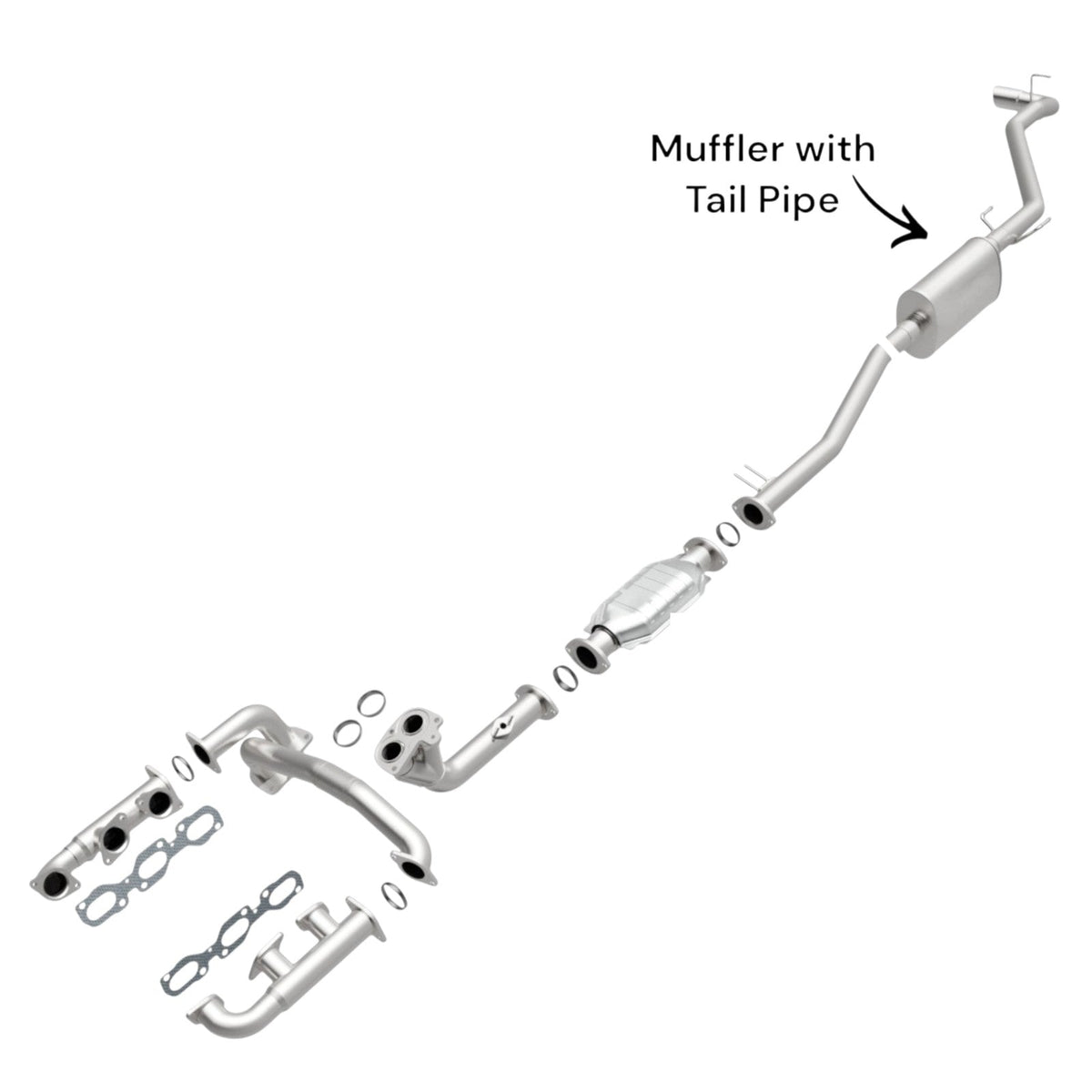 Toyota Tacoma 2.4L (1998-2000) (Federal Emissions System) Muffler with Tail Pipe 