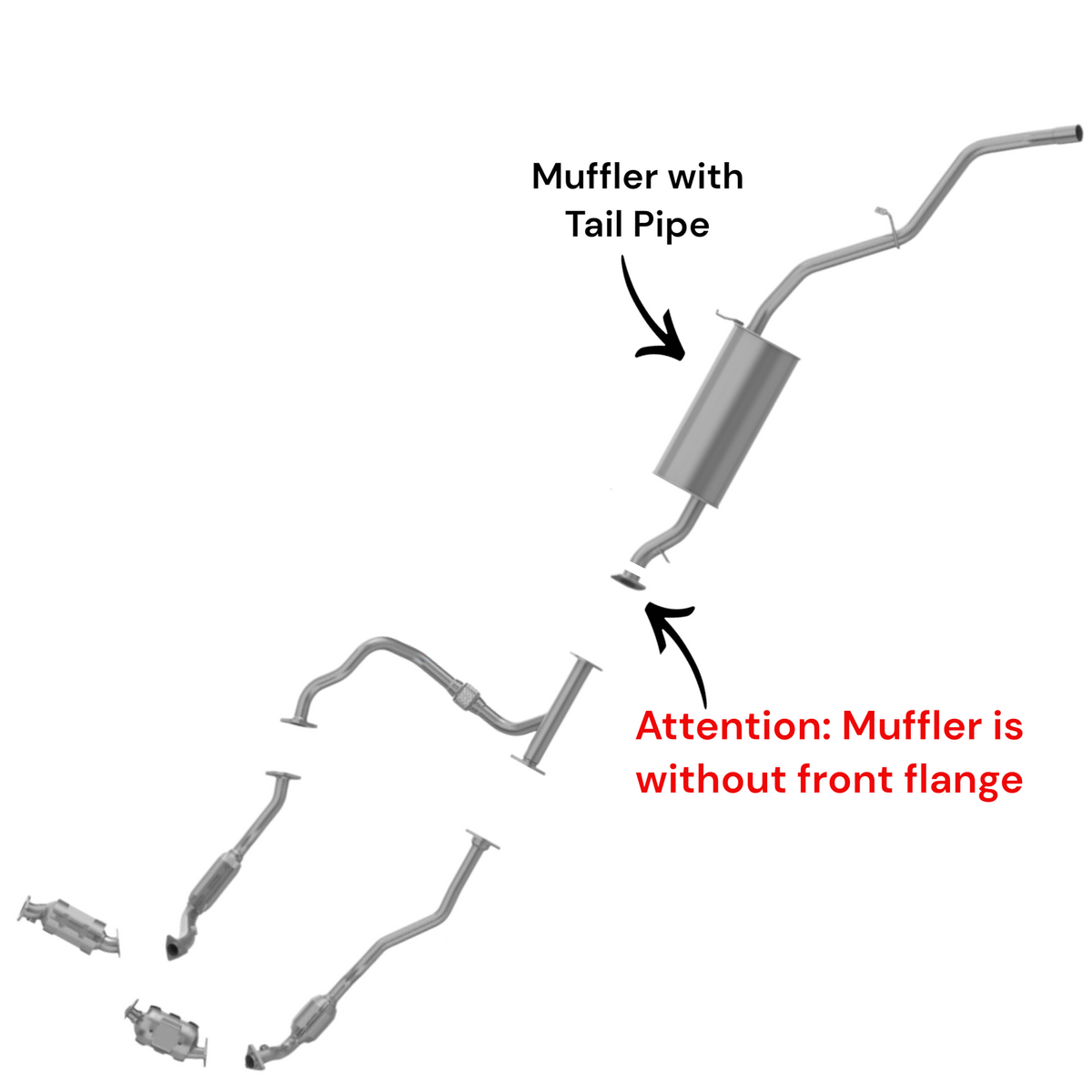 Nissan Xterra 3.3L (2002-2004) (For Supercharged Only) Muffler with tail pipe