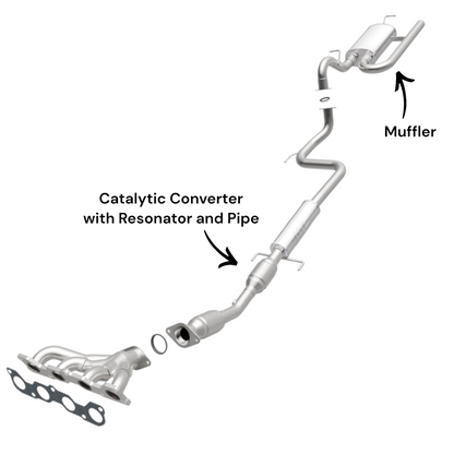 Toyota Yaris 1.5L (2007-2011) (Sedan) Catalytic Converter with Resonator and Pipe and Muffler