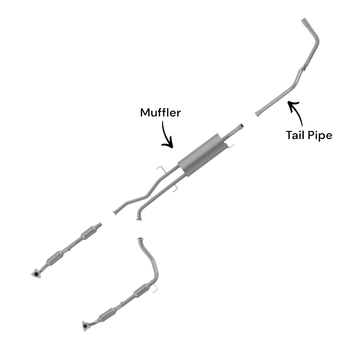 Toyota Tundra 4.0L (2007-2011) (145.7" Wheelbase) Muffler & Tail Pipe