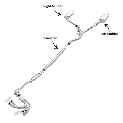 Résonateur avec tuyau en Y et silencieux pour Subaru Outback 2.5L (2006-2009)