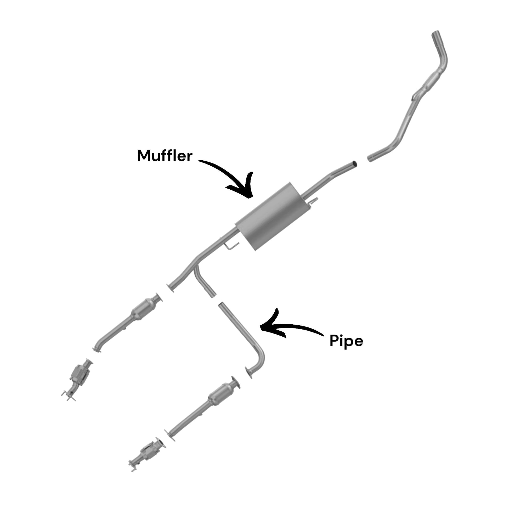 Nissan Frontier 4.0L (2007-2019) (139.9inch Wheelbase) Muffler with Pipe