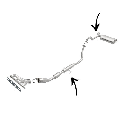 Convertisseur catalytique avec résonateur et silencieux, tuyau et sortie d'échappement, pour Pontiac Vibe 1.8L 2009-2010