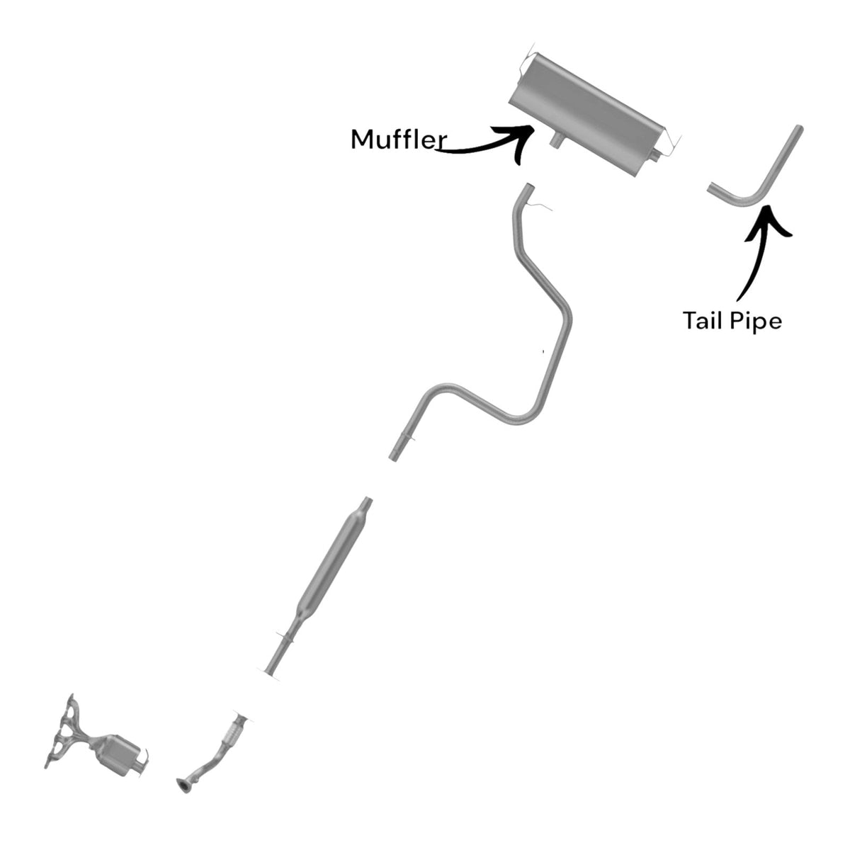 Pontiac G6 3.5L (2005, 2006) Muffler With Tail Pipe
