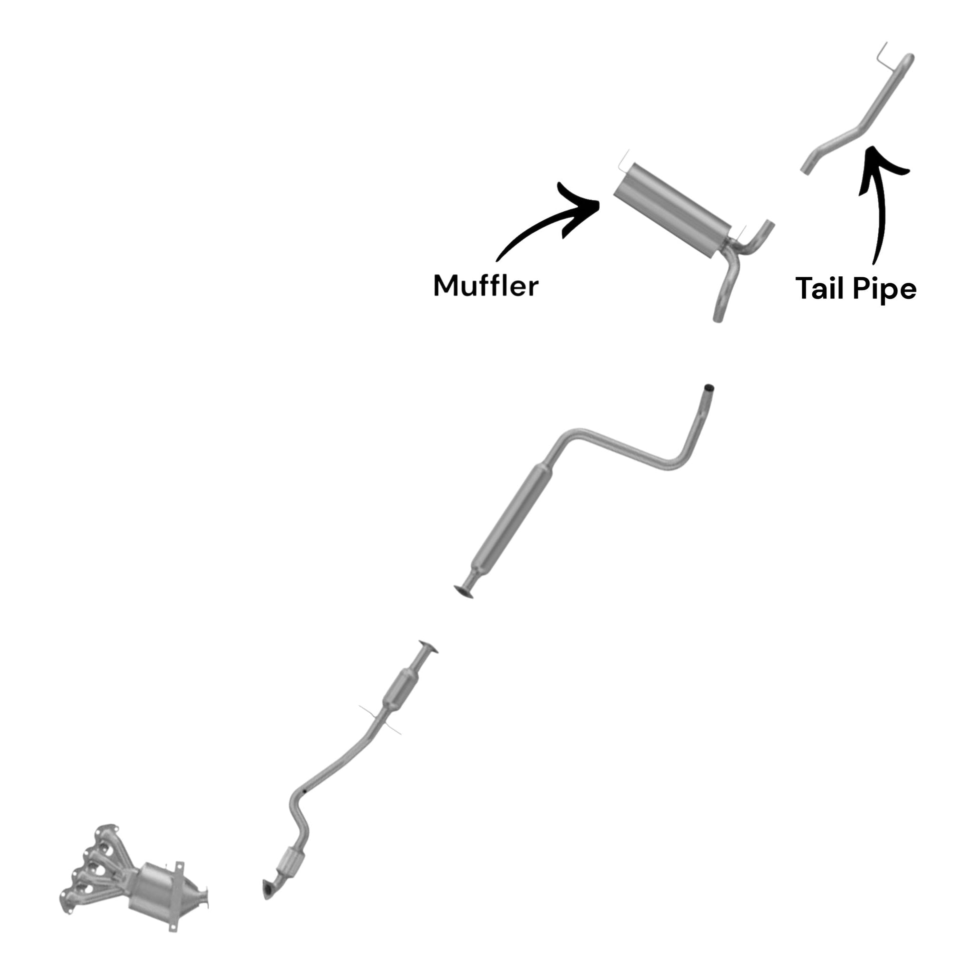 Chevrolet Cruze 1.8L (2011-2015) Muffler and Tail Pipe