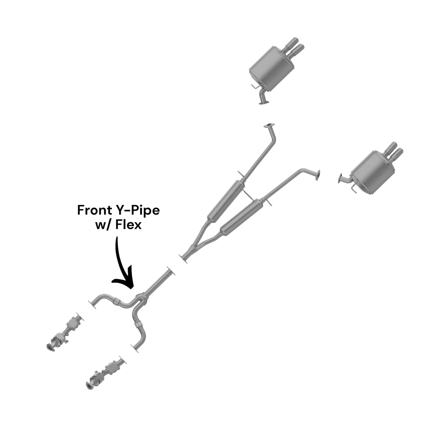 Infiniti M35 3.5L (2006-2008) (RWD) Front Y-Pipe with Flex