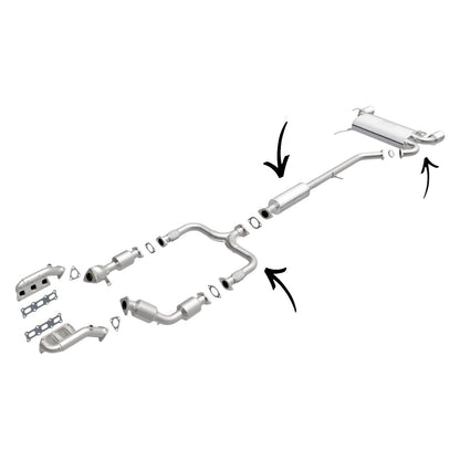 Convertisseur catalytique, tuyau flexible en Y et silencieux pour Infiniti G35 Coupé 3.5L propulsion arrière (2003-2007)