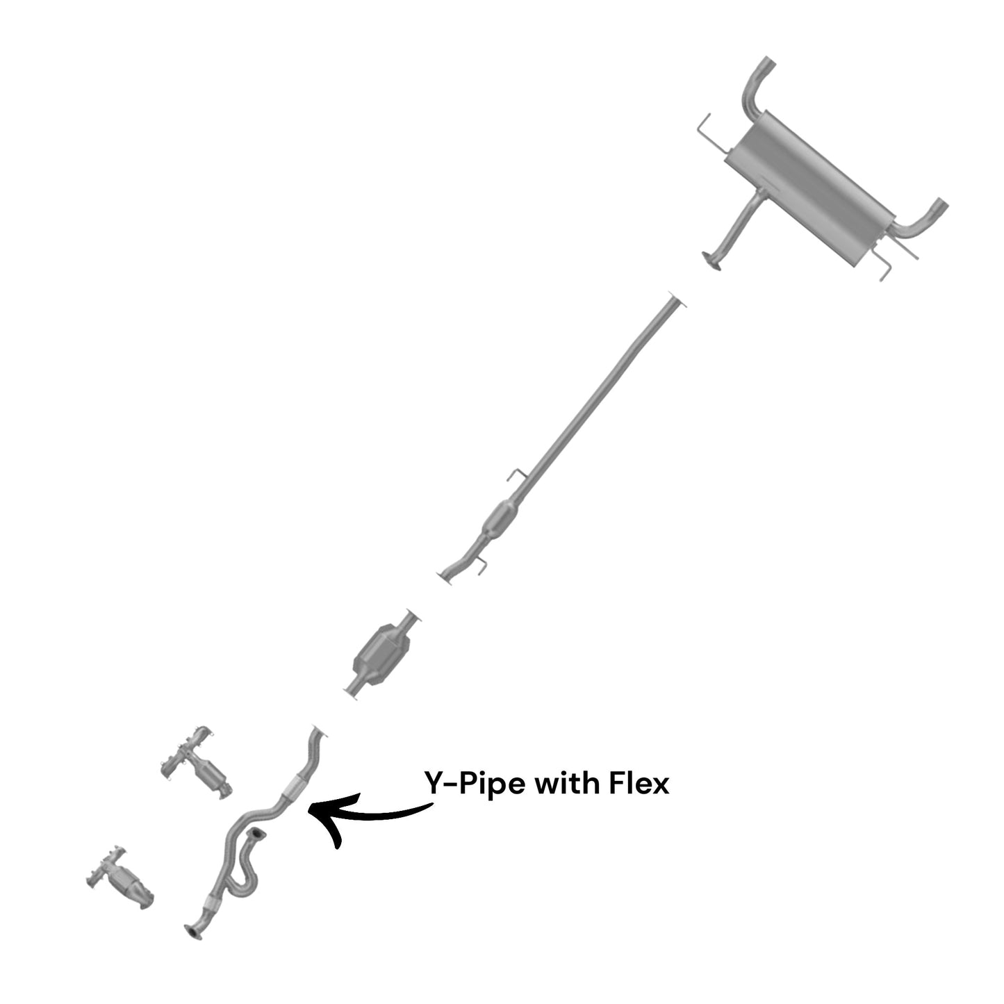 Kia Sportage 2.7L (2009, 2010) (AWD) Y-Pipe with Flex