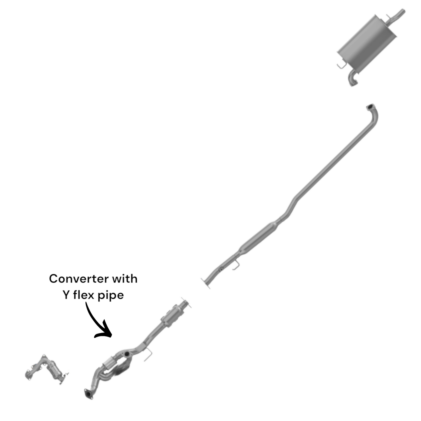 Toyota Avalon 3.0L (1998-1999) Converter with Y flex Pipe
