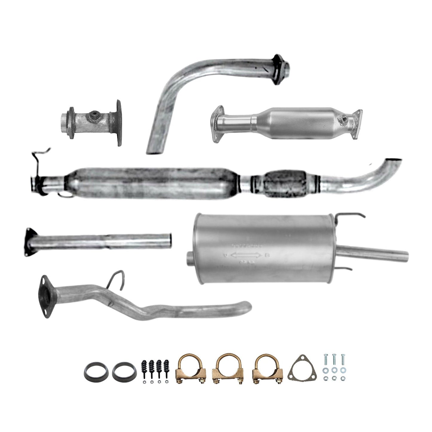 Acura CL 2.2L (1997) Middle Pipe, Catalytic Converter, Resonator with Flex Pipe and Muffler (Single Tip)
