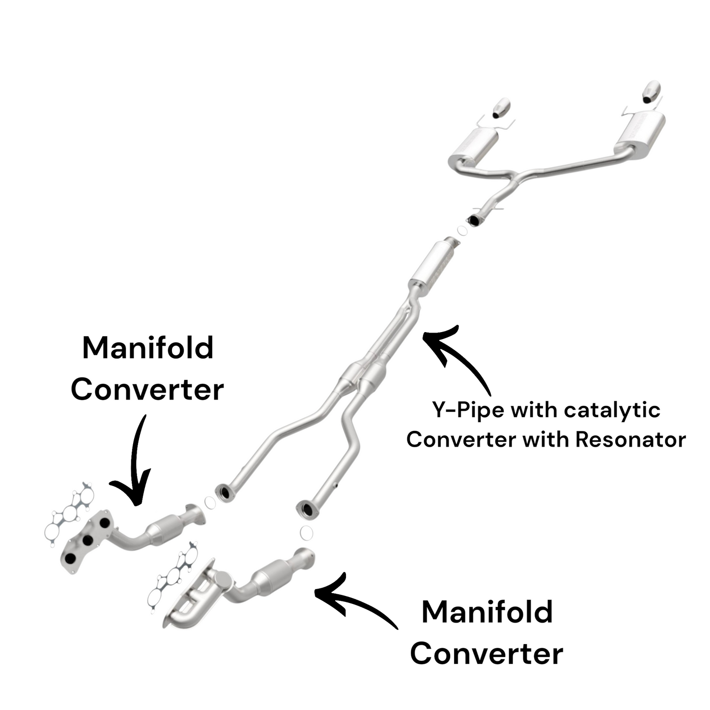 Lexus GS300 3.0L (2006) (AWD Only) Manifold Converters and Y-Pipe with catalytic Converter with Resonator