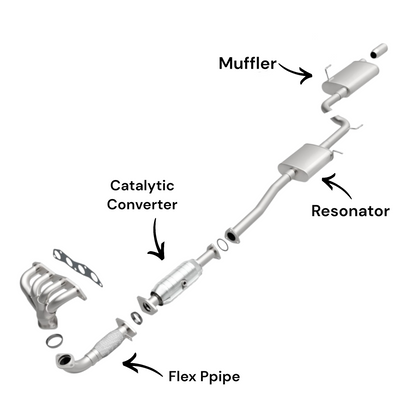 Honda Accord 2.4L (2006-2007) (Sedan Only) Flex Pipe, Catalytic Converter, Resonator and Muffler