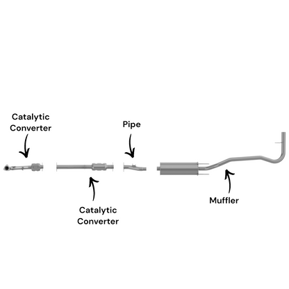 Toyota Tacoma 2.4L (1999-2004) (103.3" Wheelbase) Catalytic Converters, Pipe and Muffler with Tail pipe