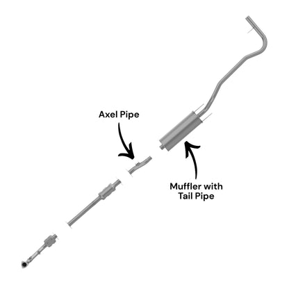 Toyota Tacoma 2.4L (1999-2004) (103.3" Wheelbase) Axel Pipe & Muffler With Tail Pipe