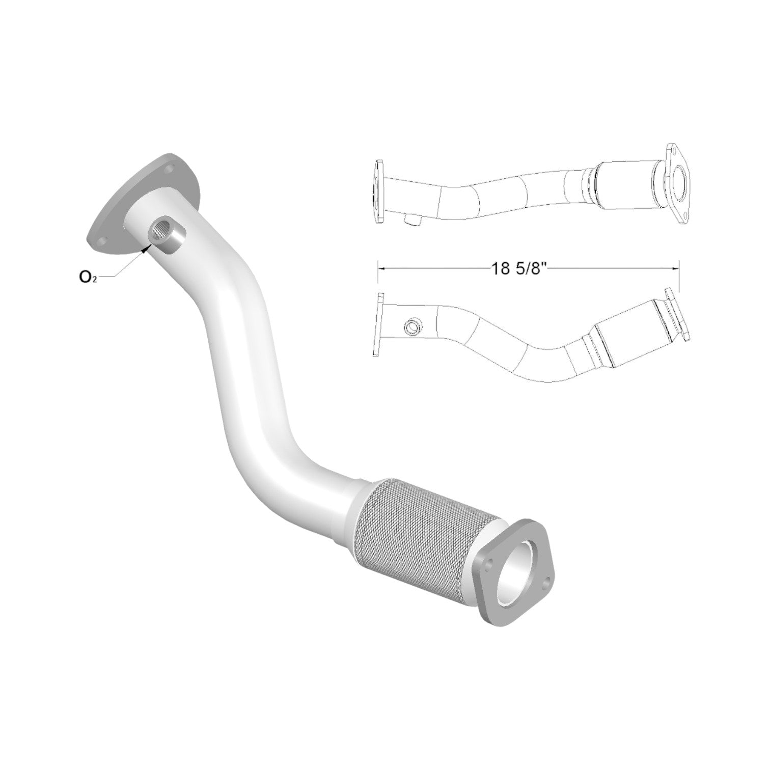 Pontiac G6 2.4L (2006, 2007) V4 Front Flex Pipe
