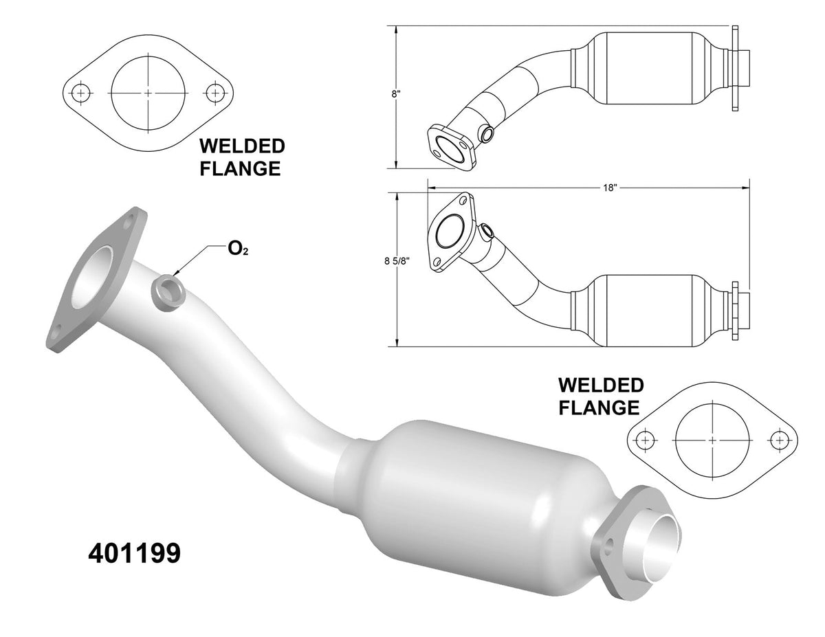 Cadillac STS 3.6L V6 (2005-2007) Driver Side Catalytic Converter 