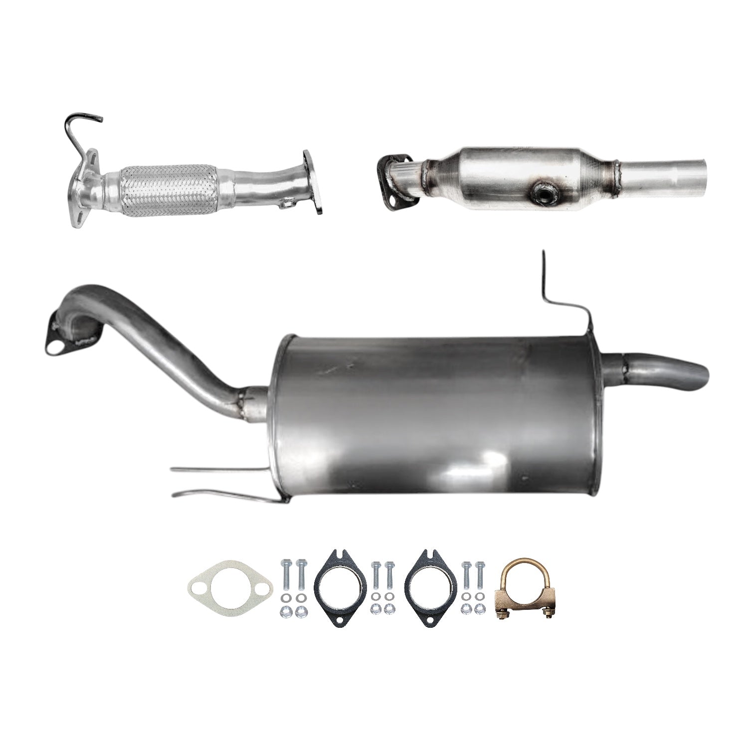 Kia Rondo 2.0L (2014) (Federal Emissions System) Flex Pipe, Catalytic Converter and Muffler