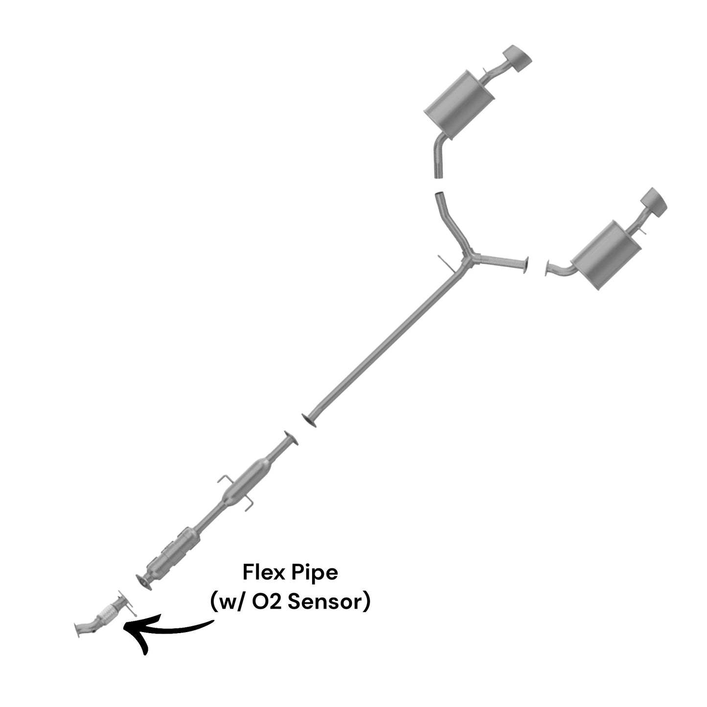 Kia Optima 2.0L Turbo (2013-2015) (Federal Emissions System) Flex Pipe with O2 Sensor