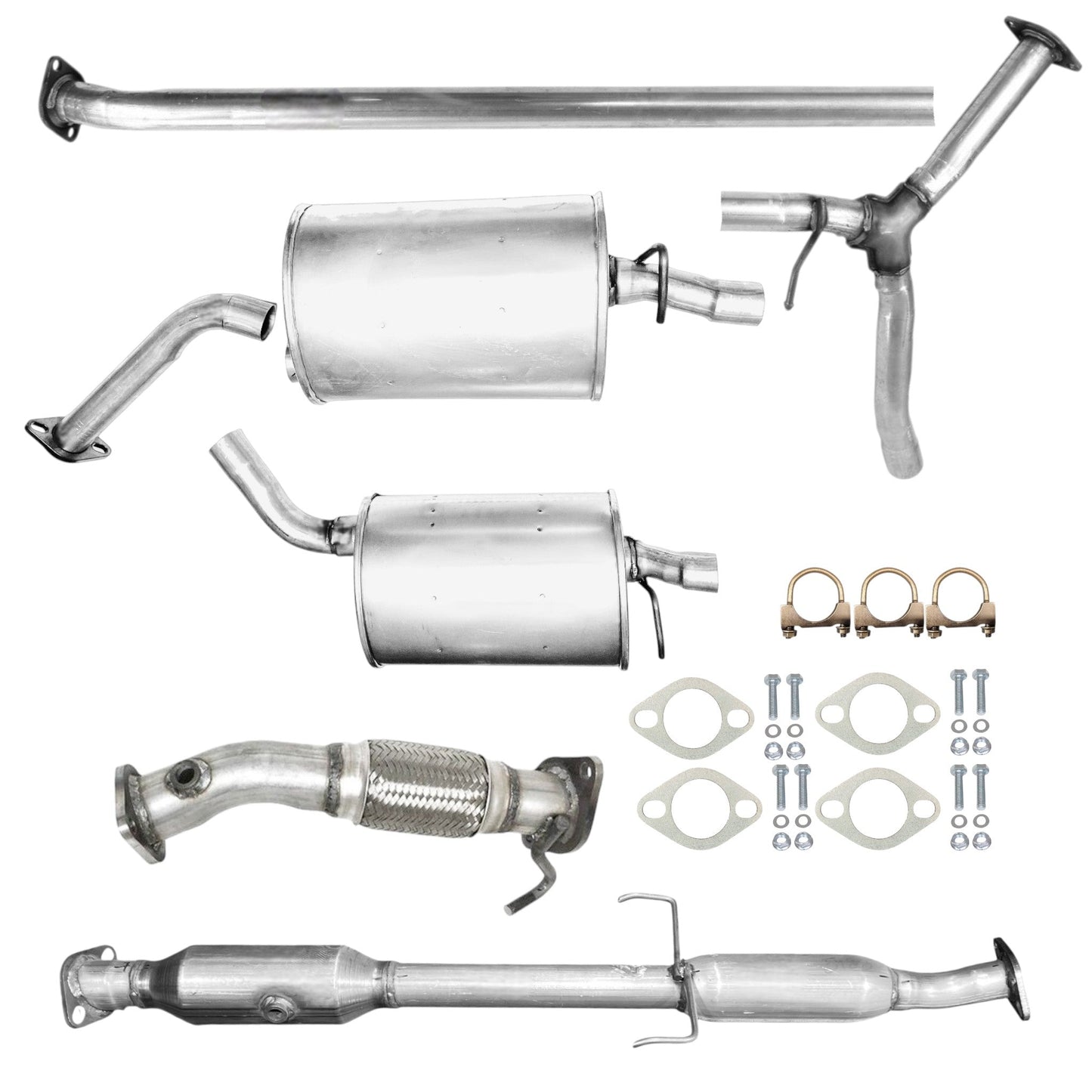 Kia Optima 2.4L (2011-2017) (Non-Hybrid) (Except Korean Built) Flex Pipe, Catalytic Converter, Y-Pipe and Both Side Muffler