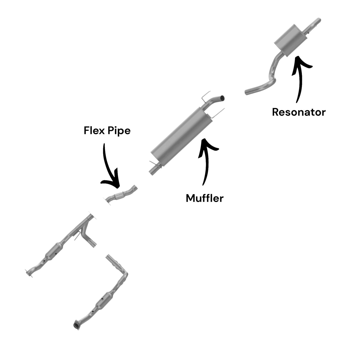 Dodge Durango 5.7L (2009) (FHEV) Flex Pipe, Muffler & Resonator