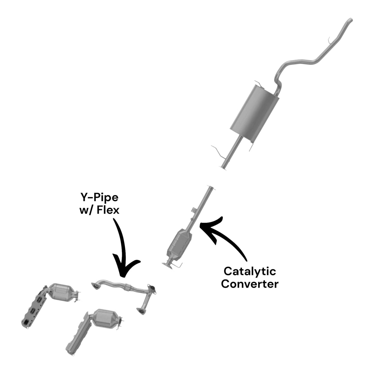 Suzuki Vitara 2.5L (2004) Y-Pipe With Flex & Catalytic Converter