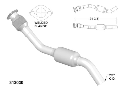 Convertisseur catalytique arrière pour Ford Taurus 3.0L (2000-2007)