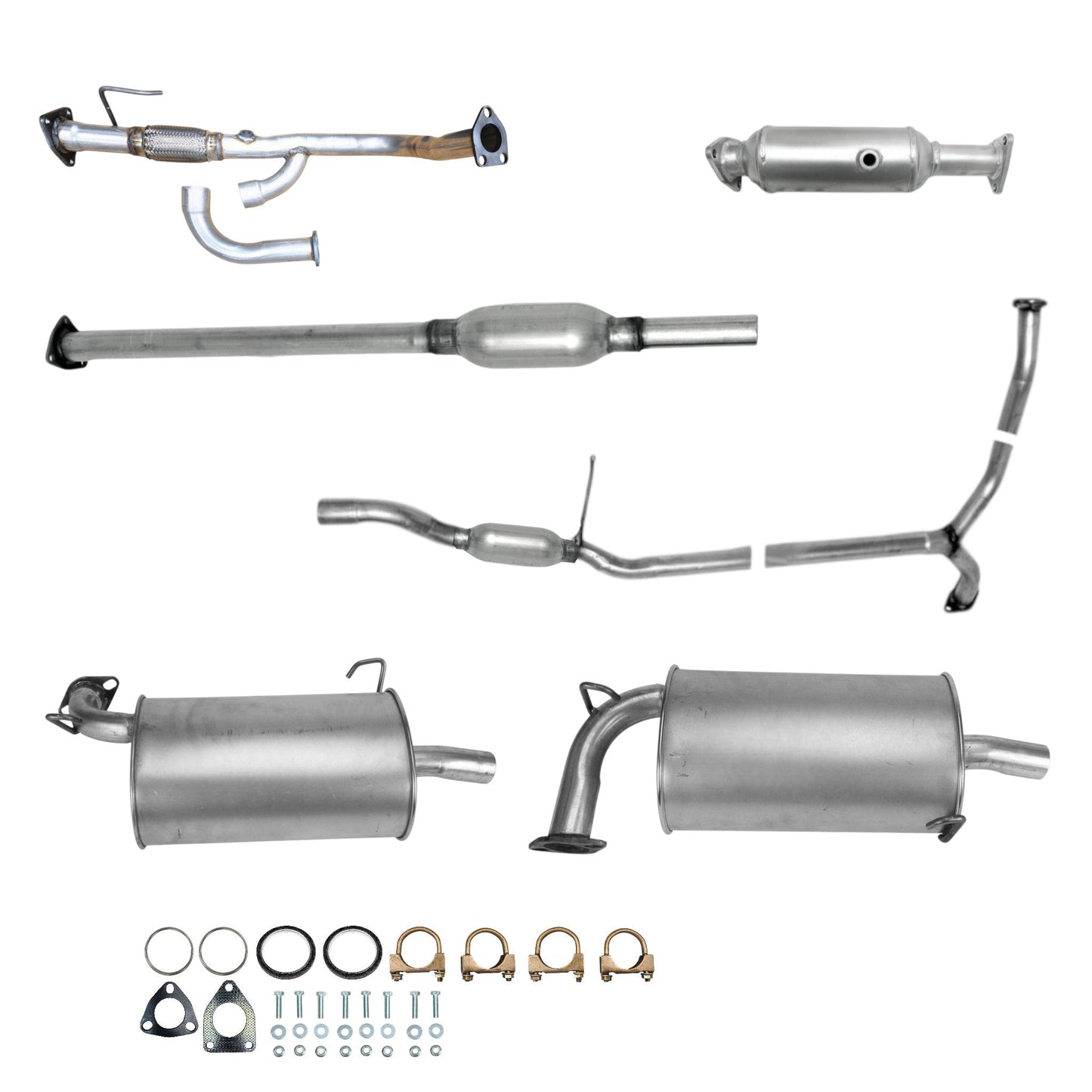Honda Accord 3.0L (1998-2002) (4-Door) Flex Pipe, Catalytic Converter, Resonator, Y-Pipe Resonator and Both side Mufflers