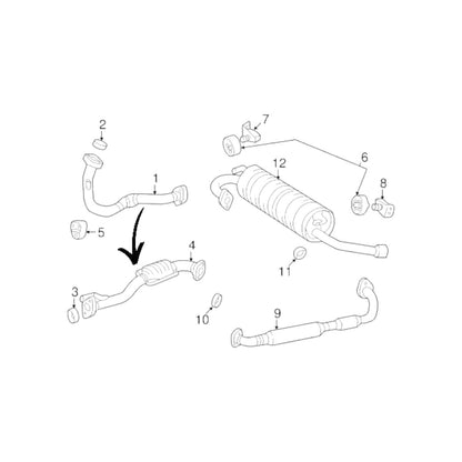 Convertisseur catalytique avant pour Toyota RAV4 2.0L V4 (1998-2000)