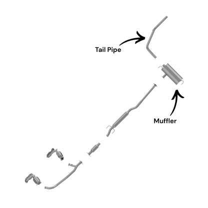 Toyota Sienna 3.5L (2007-2010) (FWD) Muffler & Tail Pipe