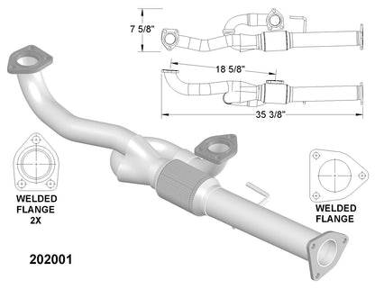 Acura MDX 3.5L 2003-2006 Front Flex Y - Pipe