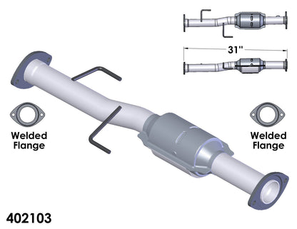 Convertisseur catalytique arrière pour Toyota 4Runner 3.4L (2001 et 2002) V6 