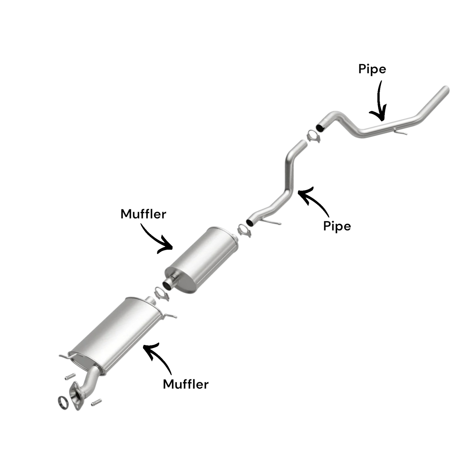 Ford Explorer 4.6L (2006-2010) Both Muffler With Tail Pipe