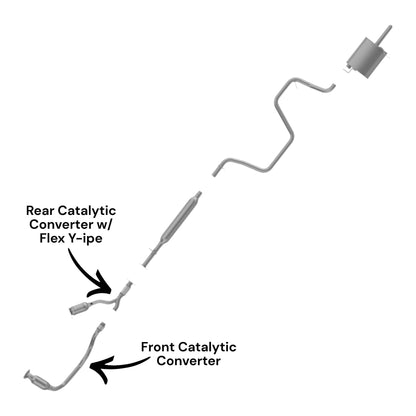 Chevrolet Malibu 3.5L (2005, 2006) Front & Rear Catalytic Converters With Flex Y-Pipe