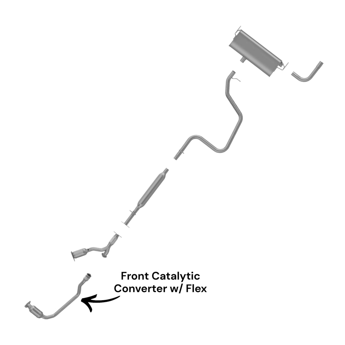 Saturn Aura 3.5L (2007, 2008) Front Catalytic Converter With Flex