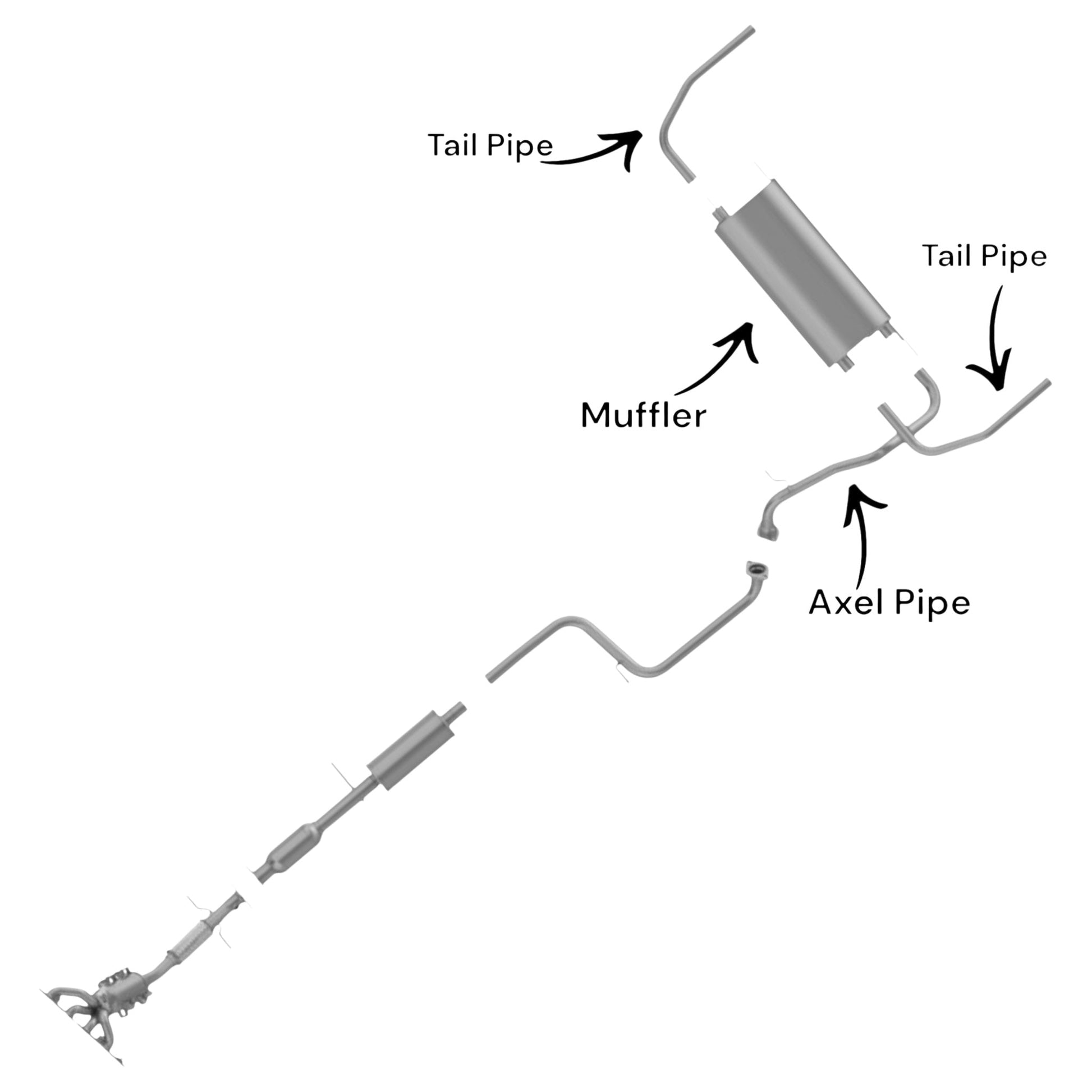 Mazda 3 2.5L (2010-2013) (Hatchback) Axel Pipe, Muffler and Tail Pipes