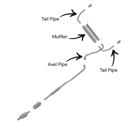 Mazda 3 2.3L Turbo (Mazdaspeed) (2010-2013) Axel Pipe, Muffler And Tail Pipes