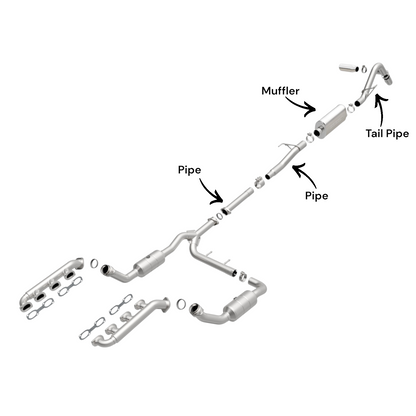 Ford F-150 4.6L (2009-2010) (145"Wheelbase) Pipes, Muffler And Tail Pipe
