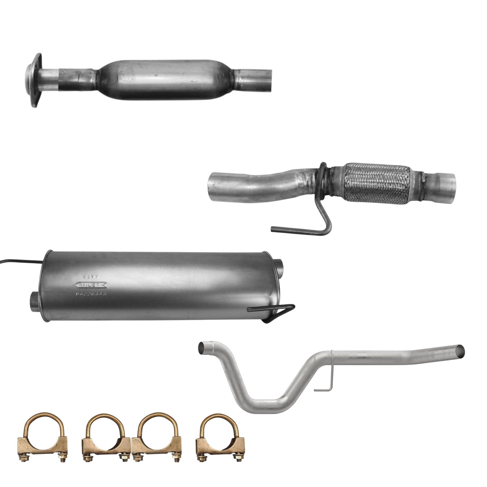 Ford F-150 3.7L (2011-2014) (145.0" Wheelbase) (From 01/2011) Resonator, Flex Pipe, Muffler And Tail Pipe