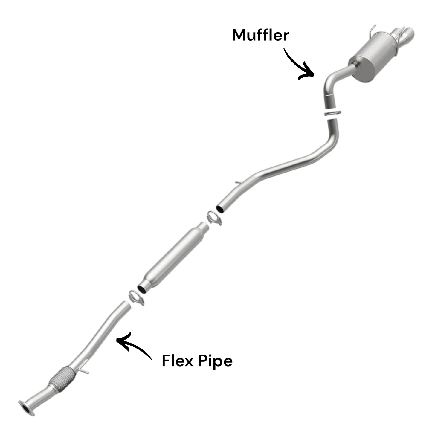 Fiat 500 1.4L (2012-2017) (Non-Turbo) Flex Pipe and Muffler