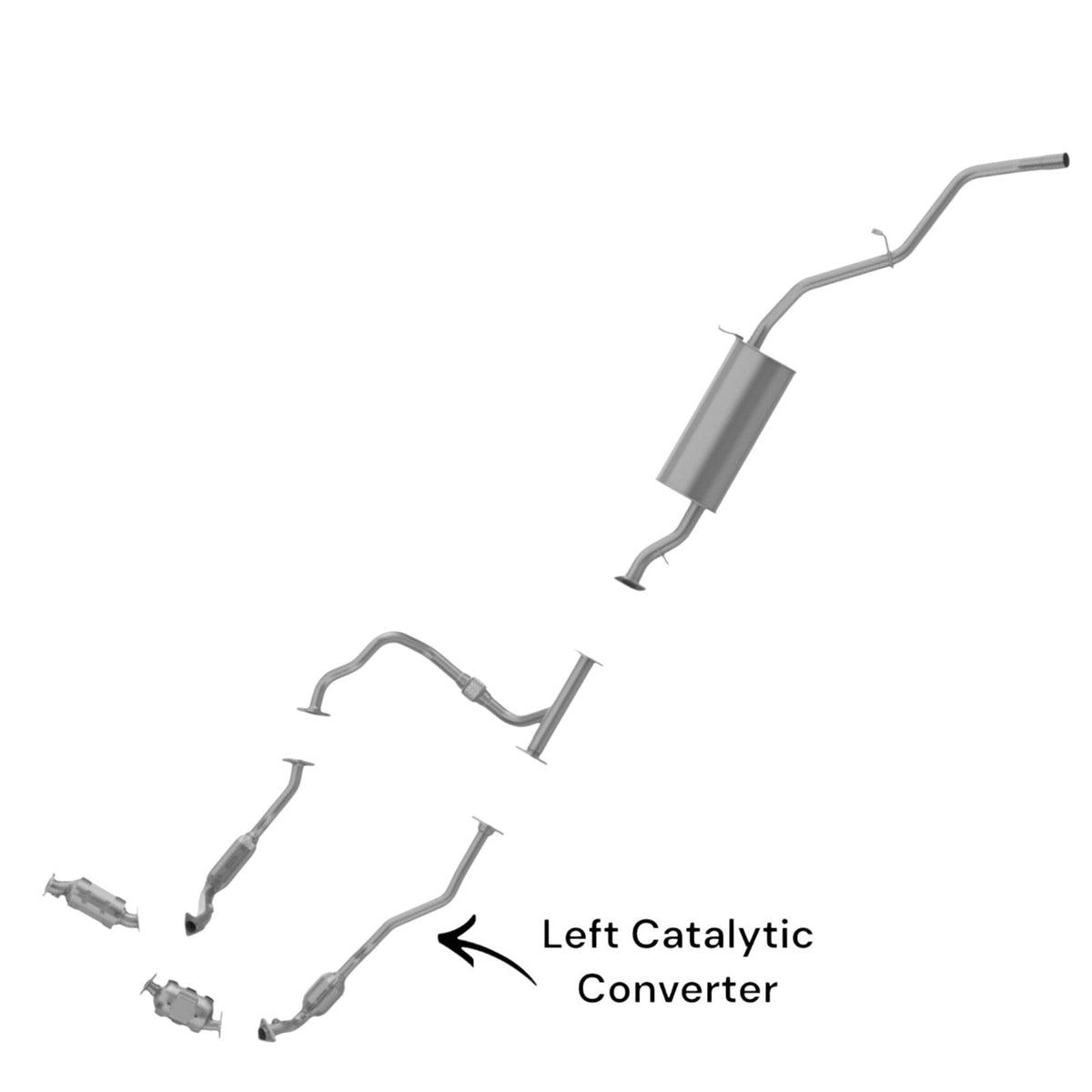 Nissan Frontier 3.3L (2001-2004) Rear Left Side Catalytic Converter