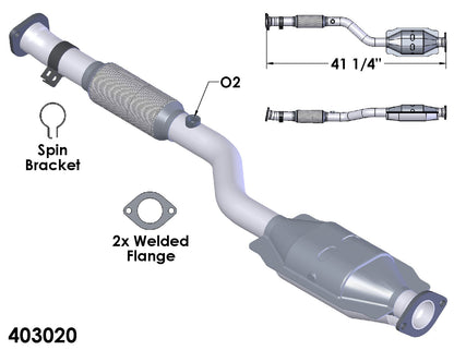 Convertisseur catalytique pour Hyundai Elantra 2.0L (2001-2003)