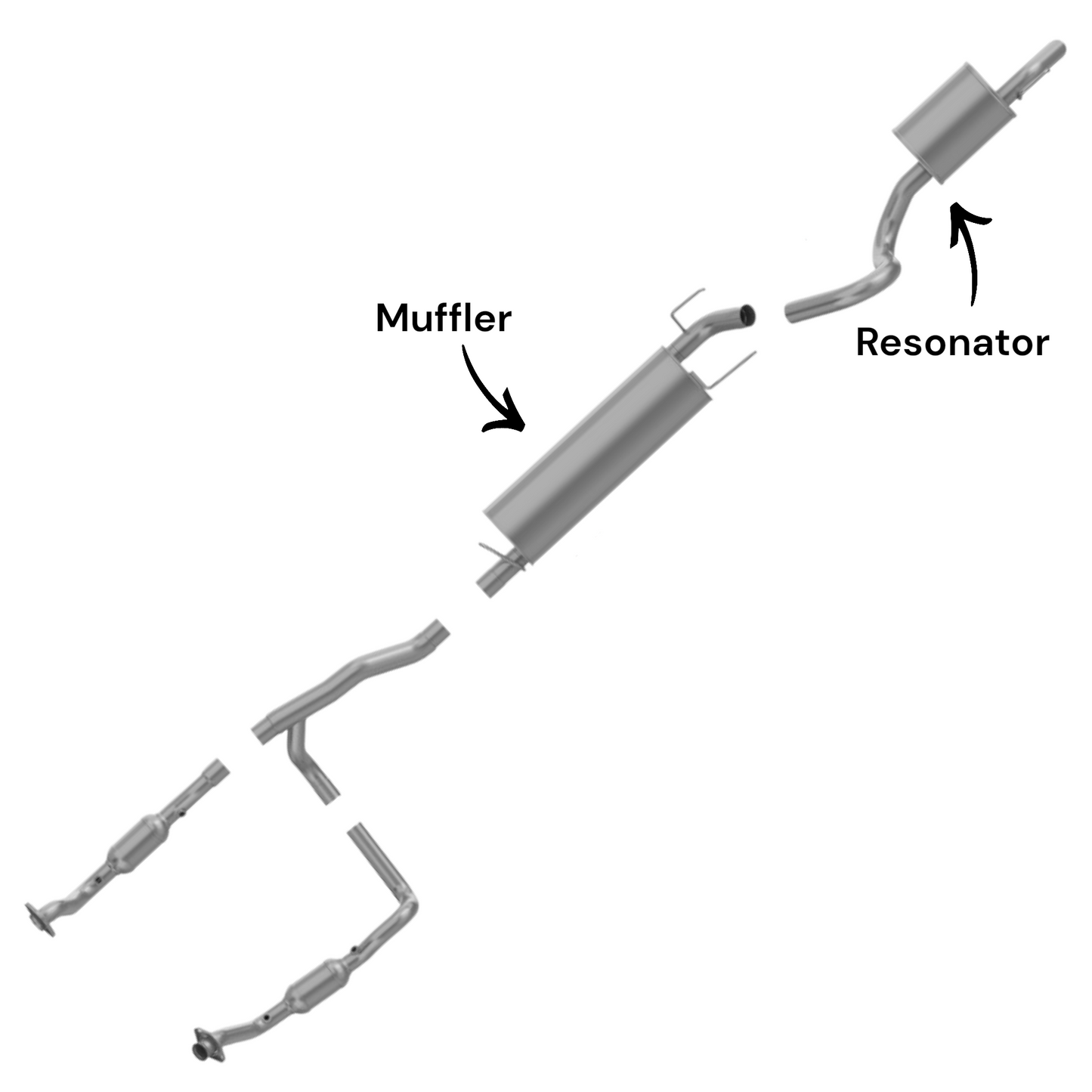 Dodge Durango 5.7L (2004-2009) (Non-Hybrid) Muffler and Resonator