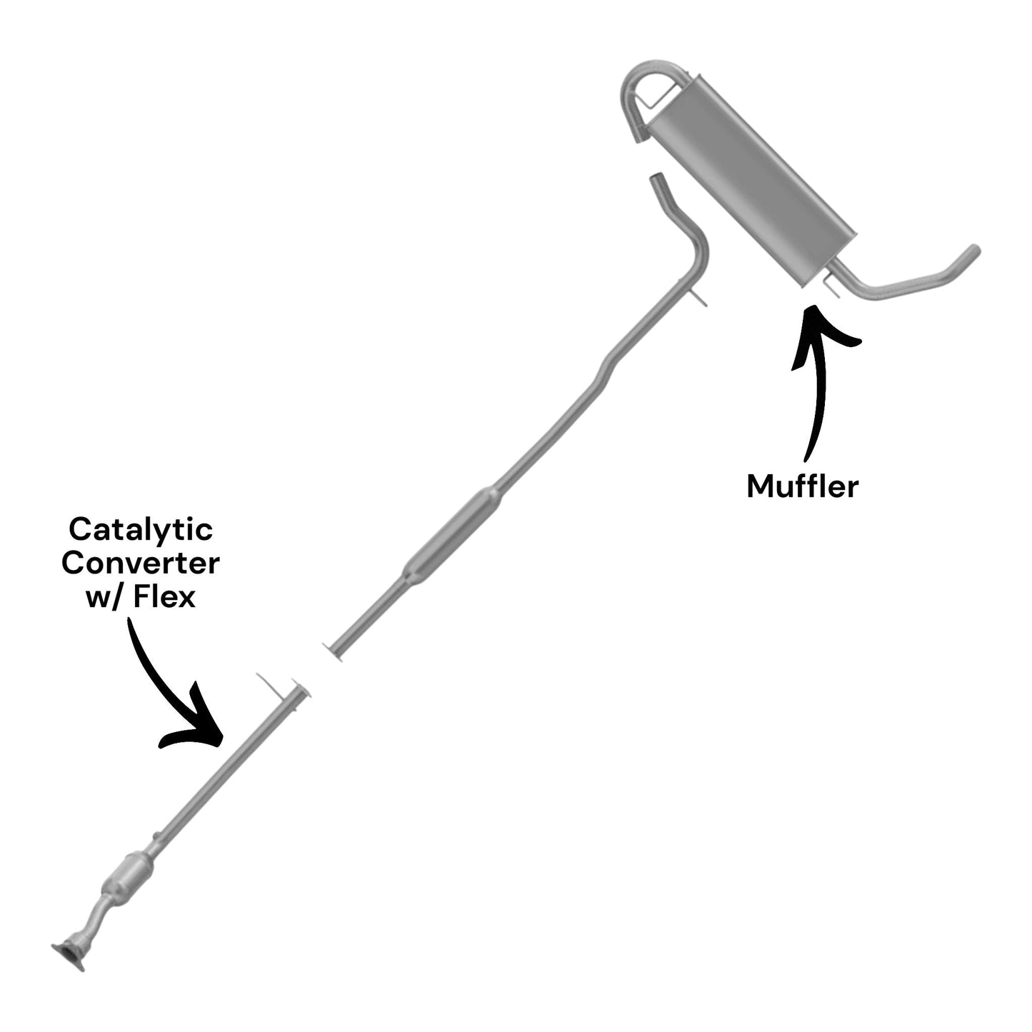 Saturn Vue 2.2L (2002-2007) Catalytic Converter With Flex & Muffler
