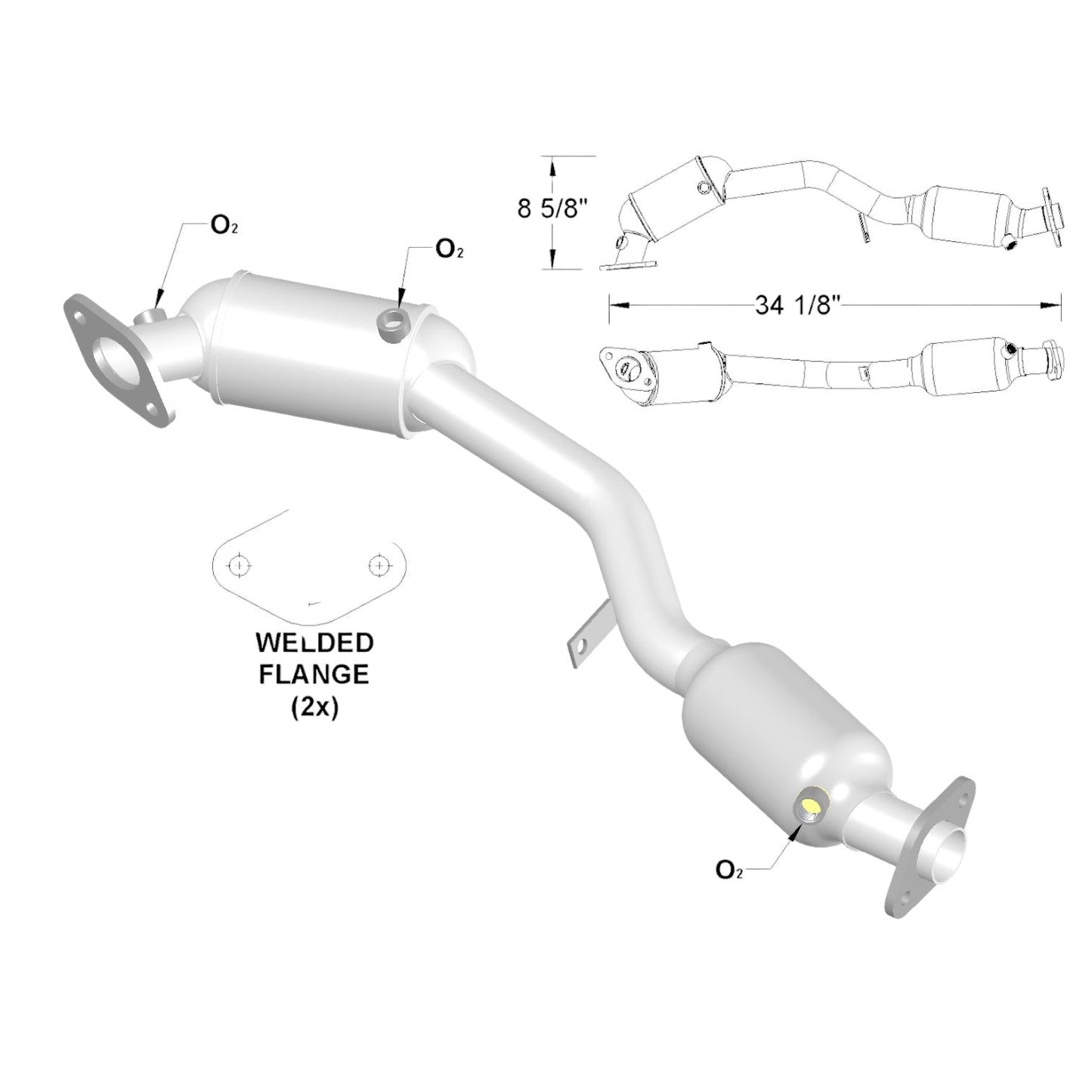 SAAB 9-2X 2005 2.5L Linear Catalytic Converter