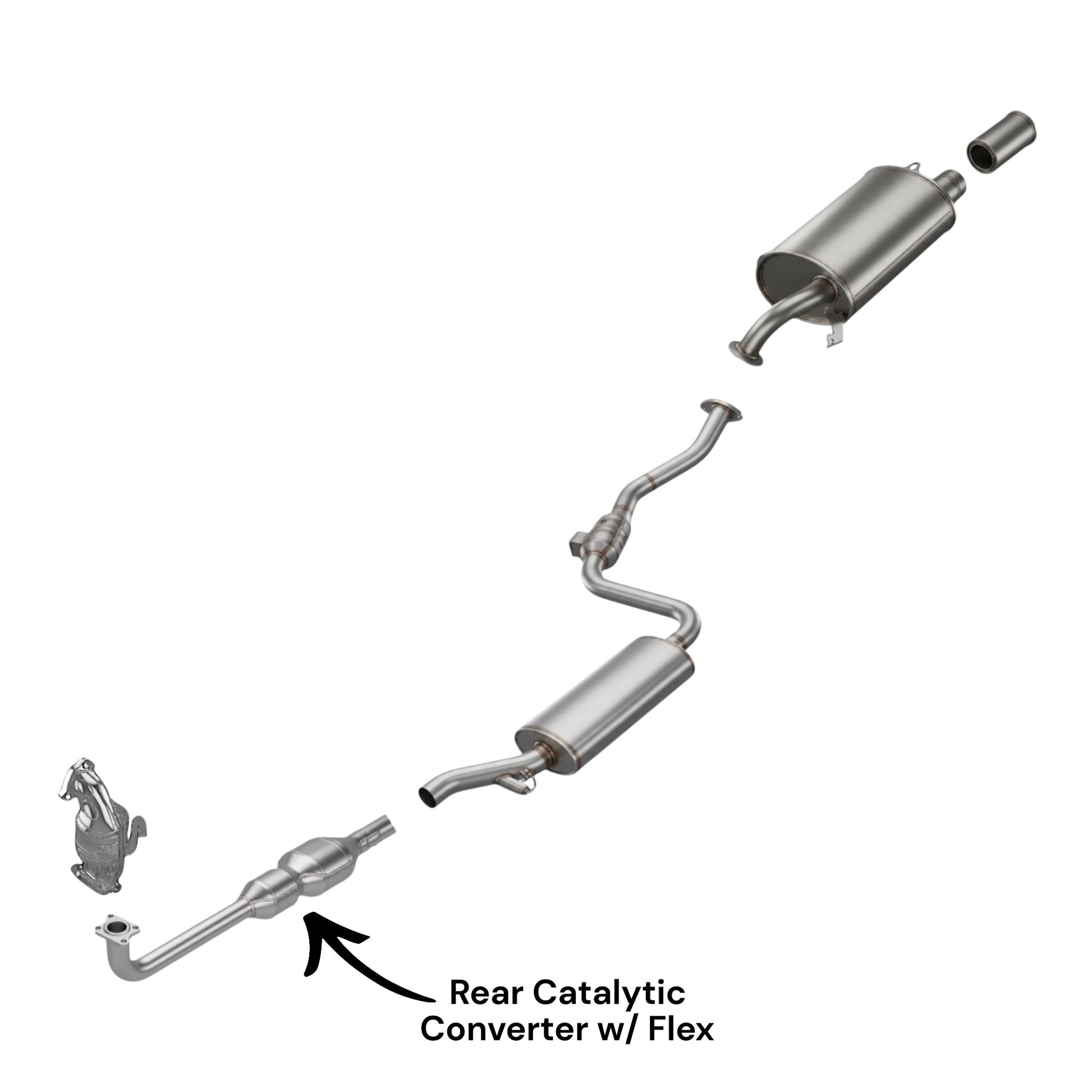 Volvo V40 1.9L Turbo (2001-2004) Rear Catalytic Converter with Flex Pipe