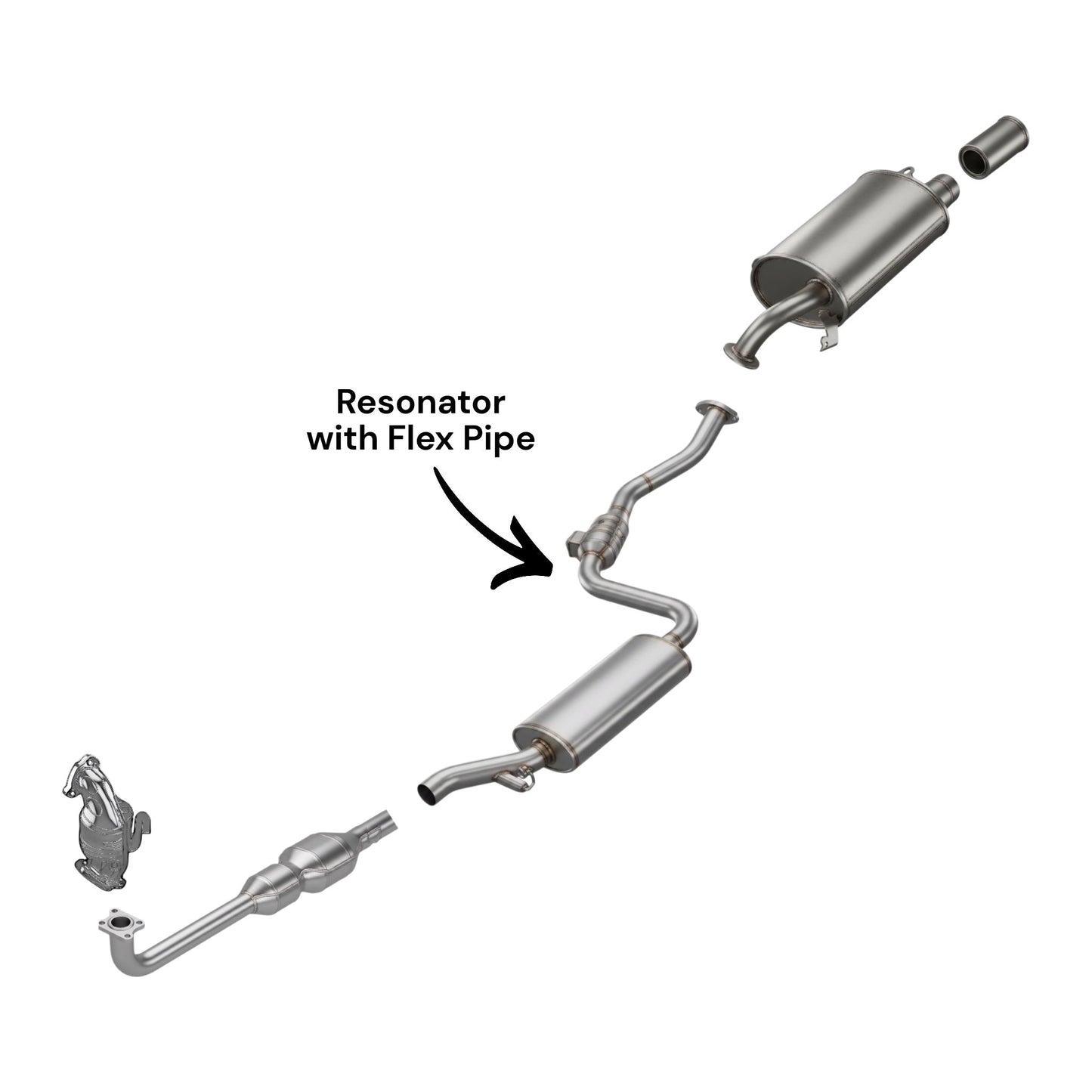 Volvo S40 1.9L Turbo (2000-2004) Rear Catalytic Converter with Flex Pipe
