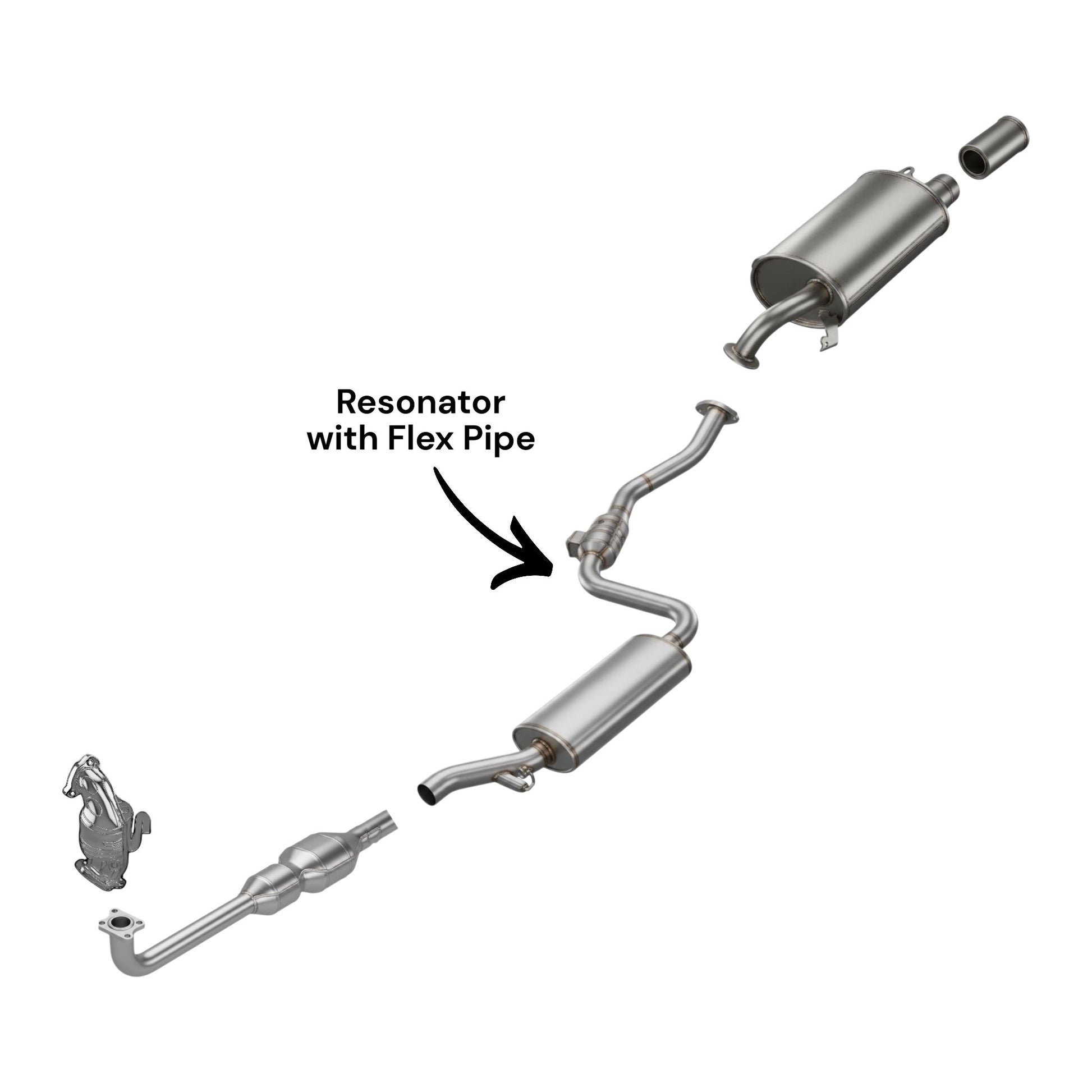 Volvo S40 1.9L Turbo (2000-2004) Rear Catalytic Converter with Flex Pipe