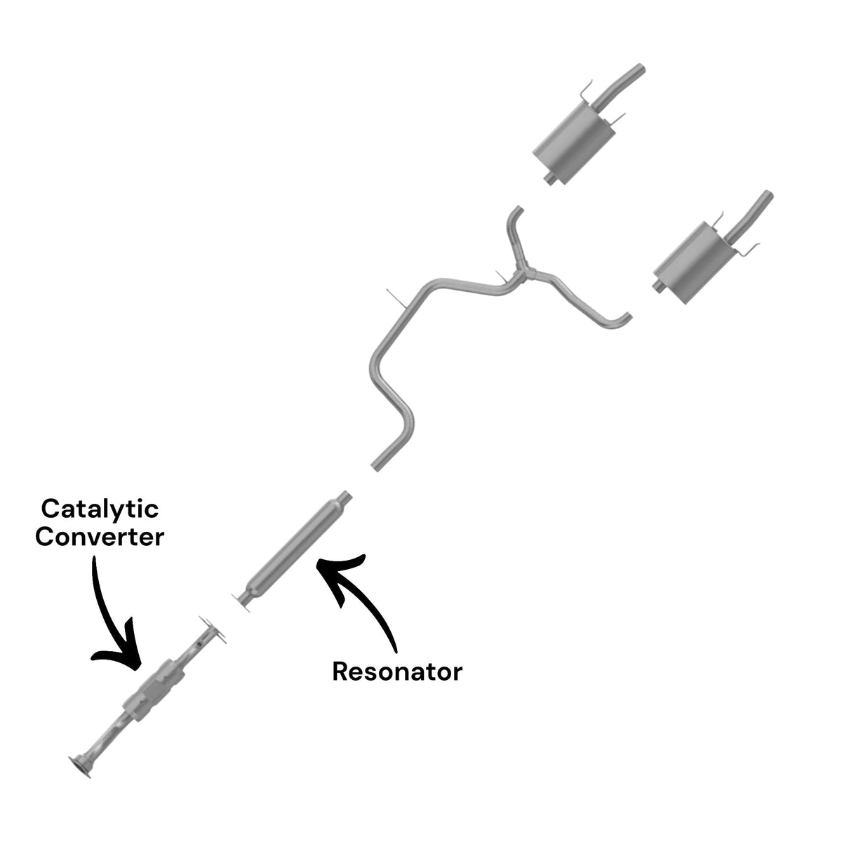Chevrolet Monte Carlo 3.8L (2004, 2005) (Supercharged) Catalytic Converter & Resonator